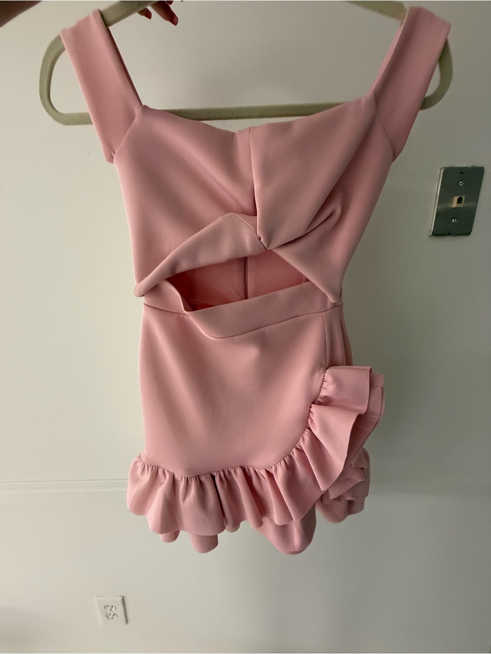 Pink Off-Shoulder Ruffle Dress - Picture 5 of 7